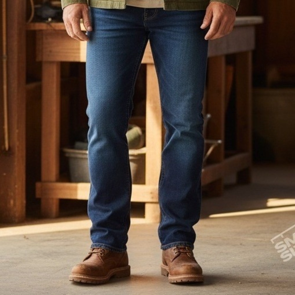 RedHead Brand Co Mens Straight Leg Denim Jeans Blue Medium Wash 38x34 Workwear